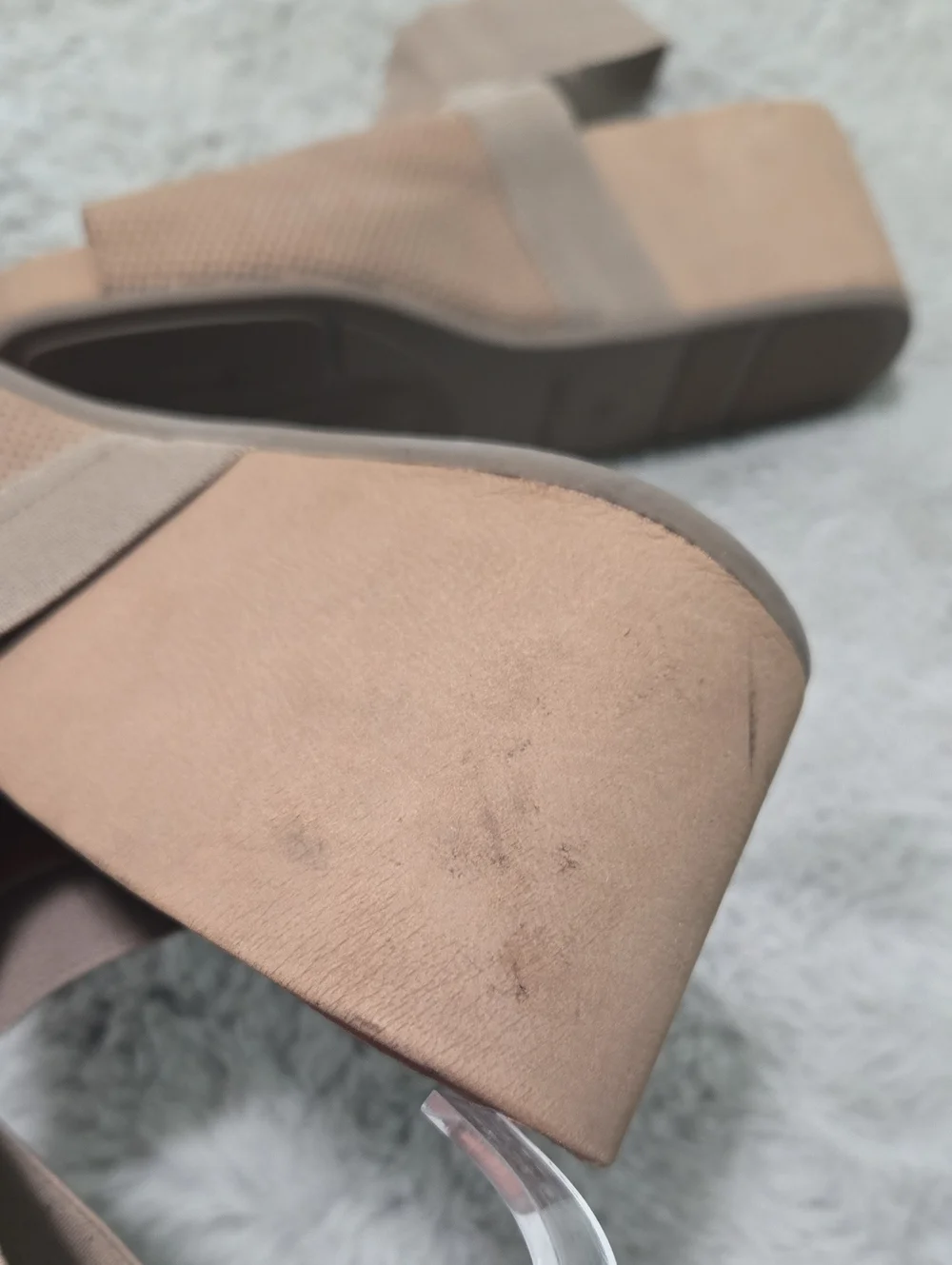 Gentle Souls Gianna tan beige Elastic Wedge Sandals with ankle strap size 9